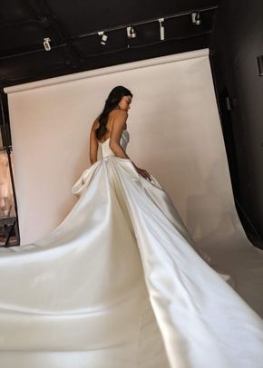 Classic Mikado Wedding Dress Gloria with Huge Bow, Olivia Bottega