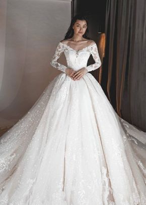 2 in 1 Lace Wedding Dress OB7962 with Detachable Skirt, Olivia Bottega