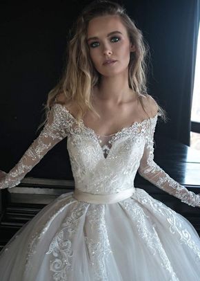 2 in 1 Lace Wedding Dress OB7962 with Detachable Skirt, Olivia Bottega