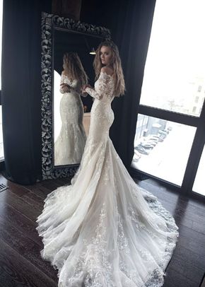 2 in 1 Lace Wedding Dress OB7962 with Detachable Skirt, Olivia Bottega