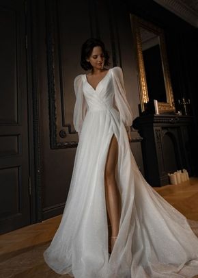 Sparkly Wedding Dress Inger With Leg Slit, Olivia Bottega