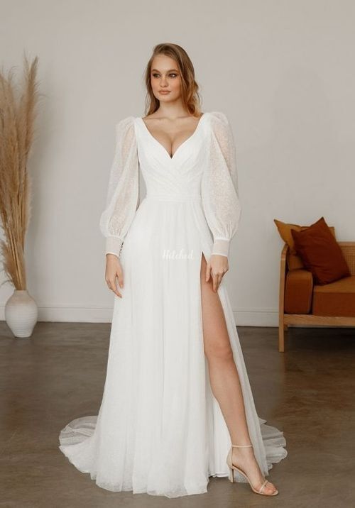 Sparkly Wedding Dress Inger With Leg Slit, Olivia Bottega