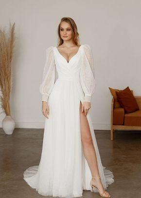 Sparkly Wedding Dress Inger With Leg Slit, Olivia Bottega