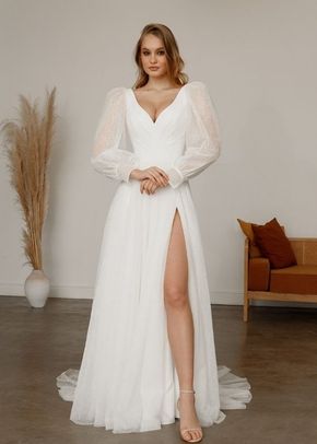 Sparkly Wedding Dress Inger With Leg Slit, Olivia Bottega