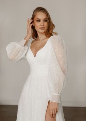 Sparkly Wedding Dress Inger With Leg Slit, Olivia Bottega