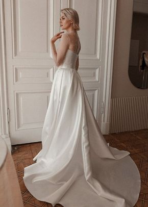 Mikado Wedding Dress Chloe with Front Slit, Olivia Bottega