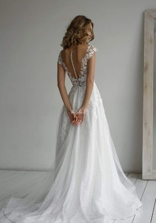 Light Ivory Lace Wedding Dress Enn, Olivia Bottega