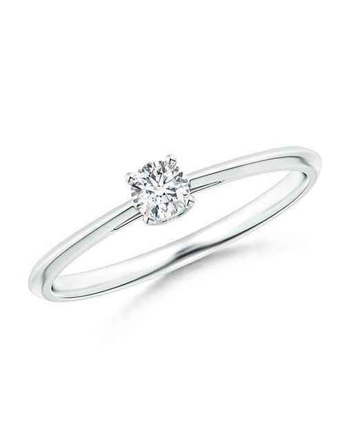 Knife-Edged Classic Round Diamond Solitaire Ring, Angara