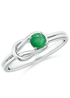 Solitaire Emerald Infinity Knot Ring, Angara