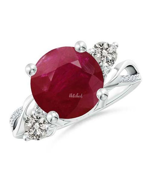 Ruby and Diamond Twisted Vine Ring, Angara