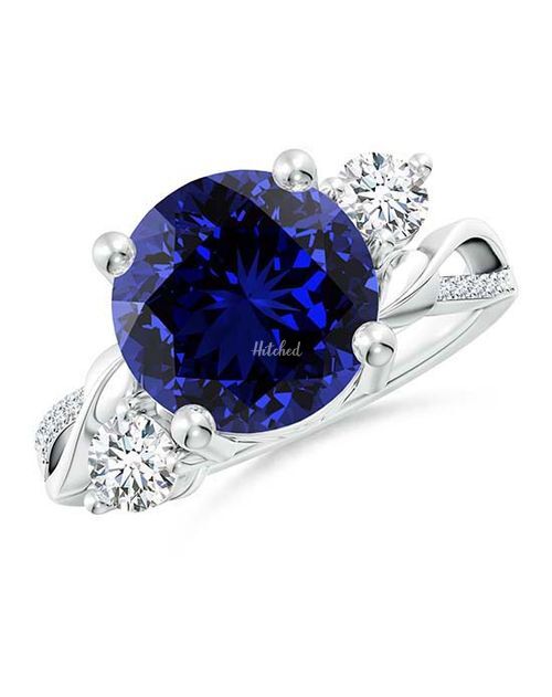 Lab-Grown Sapphire and Lab Diamond Twisted Vine Ring, Angara