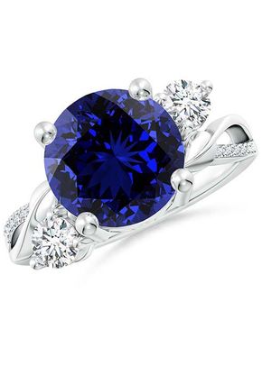 Lab-Grown Sapphire and Lab Diamond Twisted Vine Ring, Angara