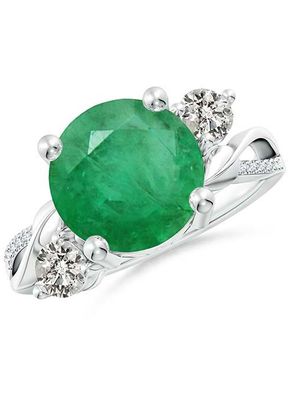 Emerald and Diamond Twisted Vine Ring, Angara