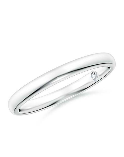 Plain Wedding Ring with Secret Diamond, Angara