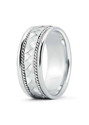 Hand Braided Twisted Rope Men's Wedding Band, Angara