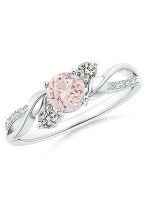 Morganite and Diamond Twisted Vine Ring, Angara