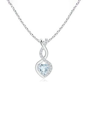 Aquamarine Infinity Heart Pendant with Diamonds, Angara