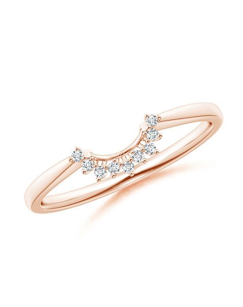 Diamond Curved Wedding Ring, Angara