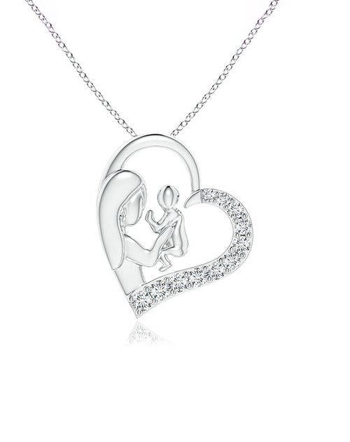 Diamond Heart Mother & Baby Pendant, Angara