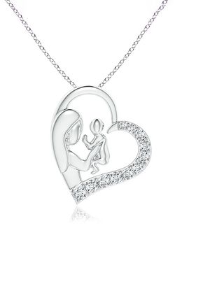 Diamond Heart Mother & Baby Pendant, Angara