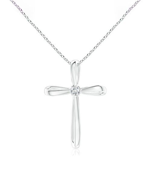 Twisted Cross Pendant with Diamond, Angara