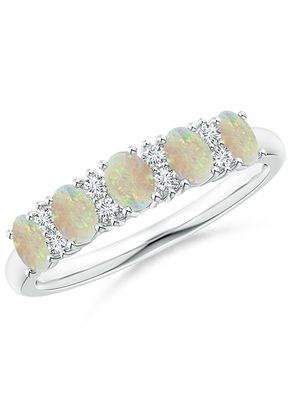 Five Stone Opal and Diamond Wedding Ring, Angara