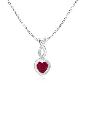 Ruby Infinity Heart Pendant with Diamonds, Angara