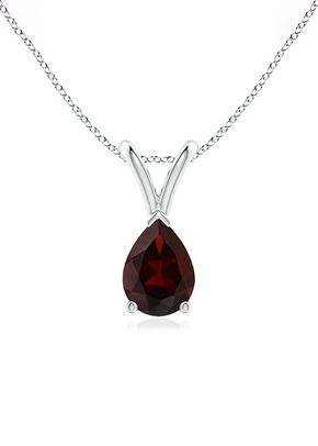 V-Bale Pear-Shaped Garnet Solitaire Pendant, Angara