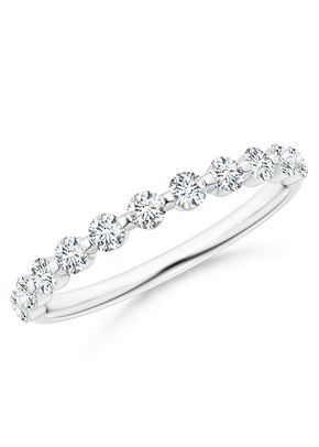 Floating Round Diamond Semi Eternity Wedding Ring for Her, Angara