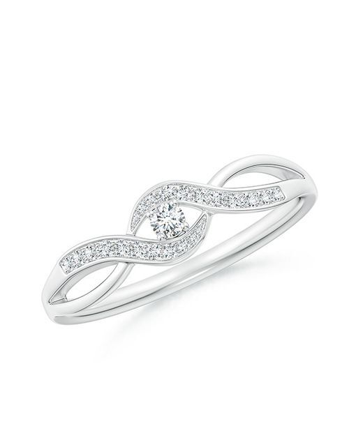 Solitaire Round Diamond Infinity Promise Ring, Angara