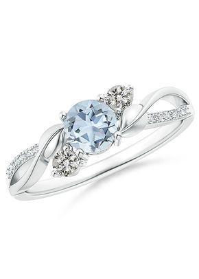 Aquamarine and Diamond Twisted Vine Engagement Ring, Angara