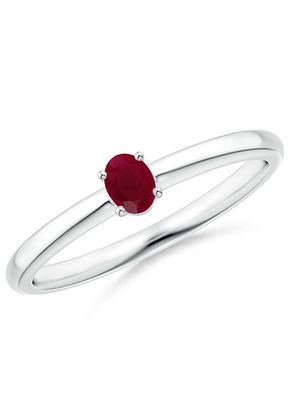 Classic Solitaire Oval Ruby Promise Ring, Angara