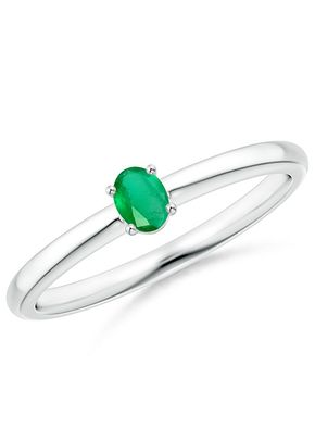 Classic Solitaire Oval Emerald Promise Ring, Angara