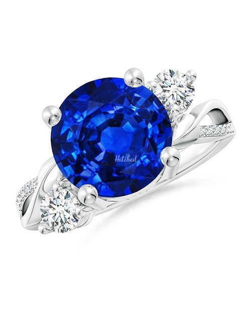 Lab-Grown Sapphire and Lab Diamond Twisted Vine Ring, Angara