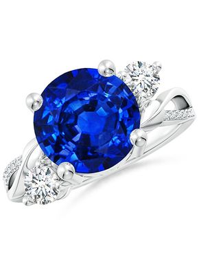 Lab-Grown Sapphire and Lab Diamond Twisted Vine Ring, Angara