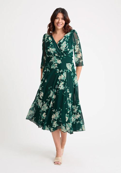 Helena Green Ivory Midi Dress, Scarlett & Jo