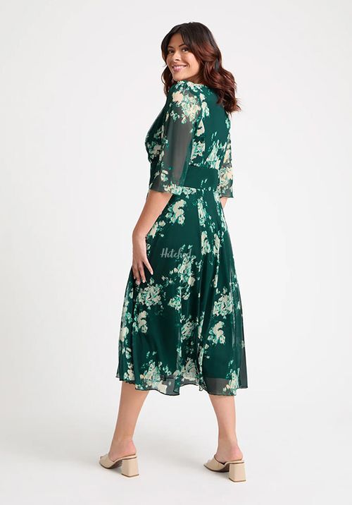 Helena Green Ivory Midi Dress, Scarlett & Jo