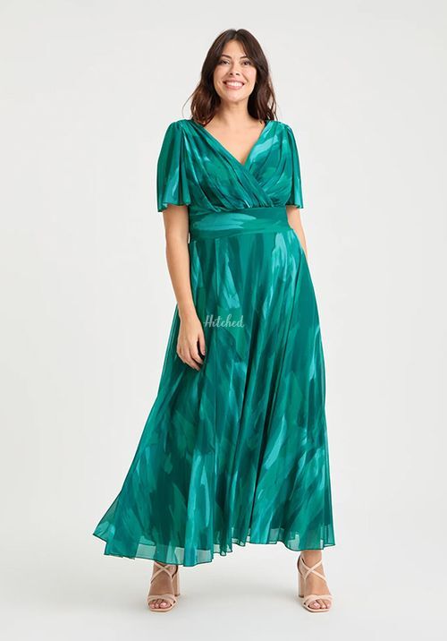Isabelle Sea Green Float Sleeve Maxi Dress, Scarlett & Jo