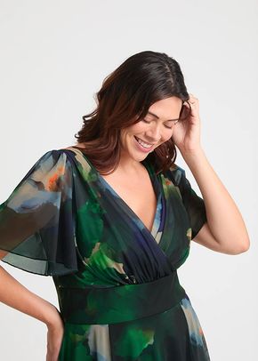 Victoria Green Blue Angel Sleeve Mesh Long Midi Dress, Scarlett & Jo
