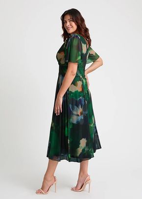 Victoria Green Blue Angel Sleeve Mesh Long Midi Dress, Scarlett & Jo