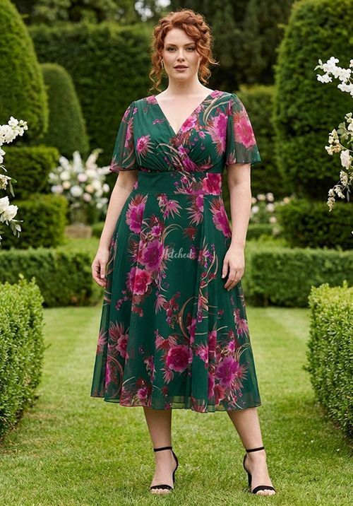 Victoria Green Pink Angel Sleeve Mesh Long Midi Dress, Scarlett & Jo
