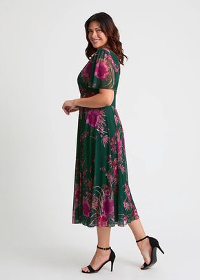 Victoria Green Pink Angel Sleeve Mesh Long Midi Dress, Scarlett & Jo