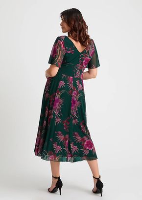 Victoria Green Pink Angel Sleeve Mesh Long Midi Dress, Scarlett & Jo