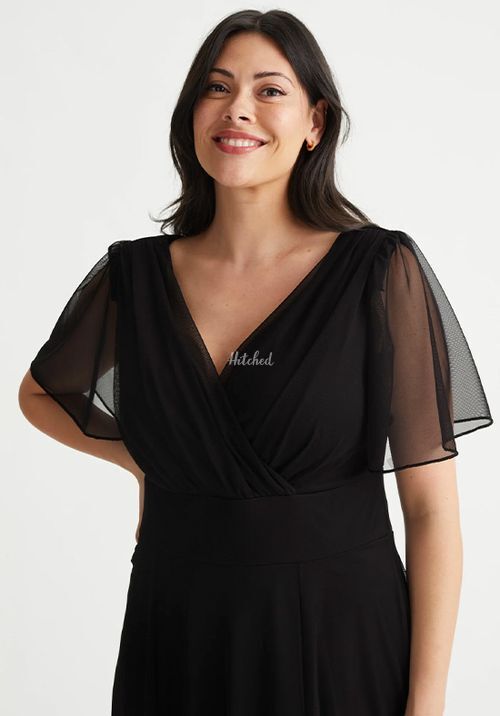 Isabelle Black Float Sleeve Maxi Dress, Scarlett & Jo