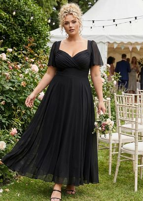 Kemi Solid Black Bolero Wrap Bodice Maxi Gown, Scarlett & Jo