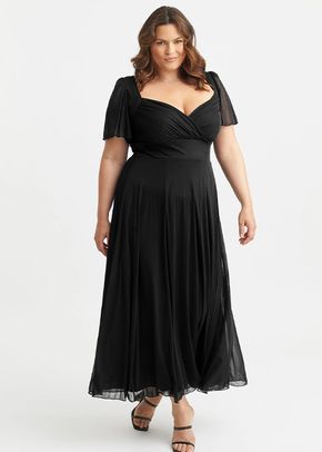 Kemi Solid Black Bolero Wrap Bodice Maxi Gown, Scarlett & Jo