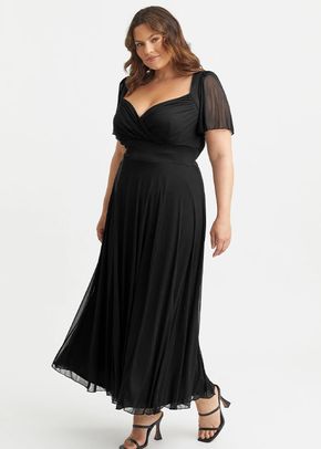 Kemi Solid Black Bolero Wrap Bodice Maxi Gown, Scarlett & Jo