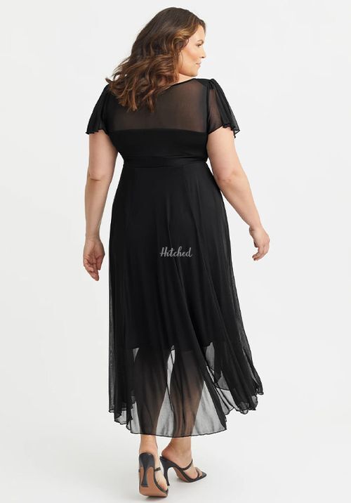 Tilly Black Angel Sleeve Sweetheart Dress, Scarlett & Jo