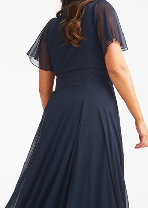 Kemi Solid Navy Bolero Wrap Bodice Maxi Gown, Scarlett & Jo