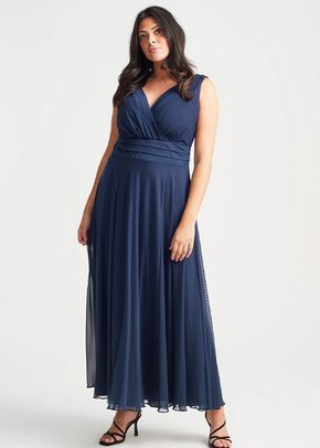 Nancy Marilyn Solid Navy Mesh Maxi Dress, Scarlett & Jo